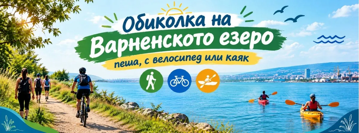 Обиколка на Варненското езеро с колело, пеша или каяк, снимка 1