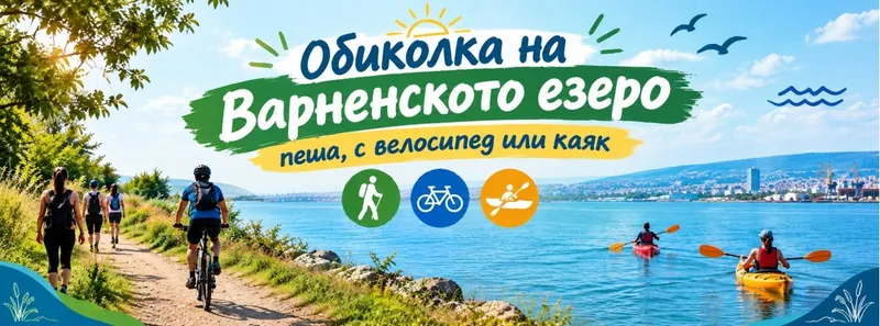 Обиколка на Варненското езеро с колело, пеша или каяк