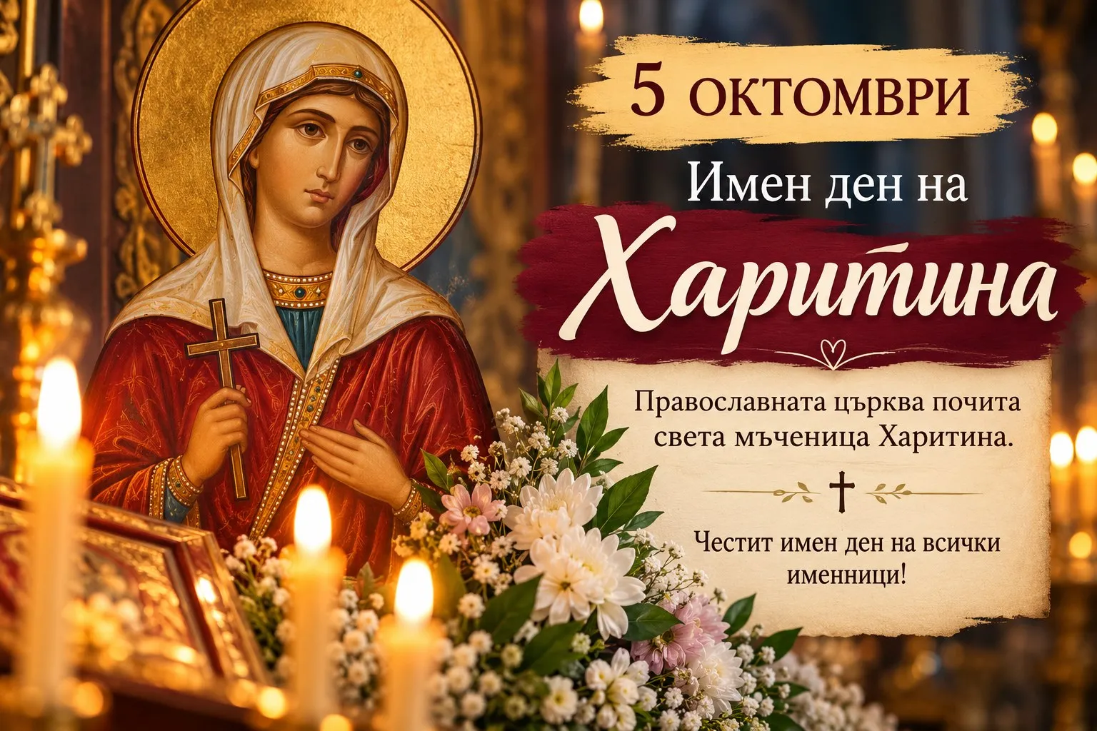 Имен ден на 5 октомври: почитаме света Харитина, снимка 1